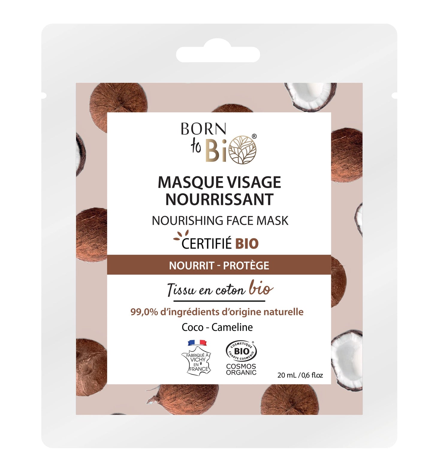 Masque visage Nourrissant en coton - Certifié Bio-0
